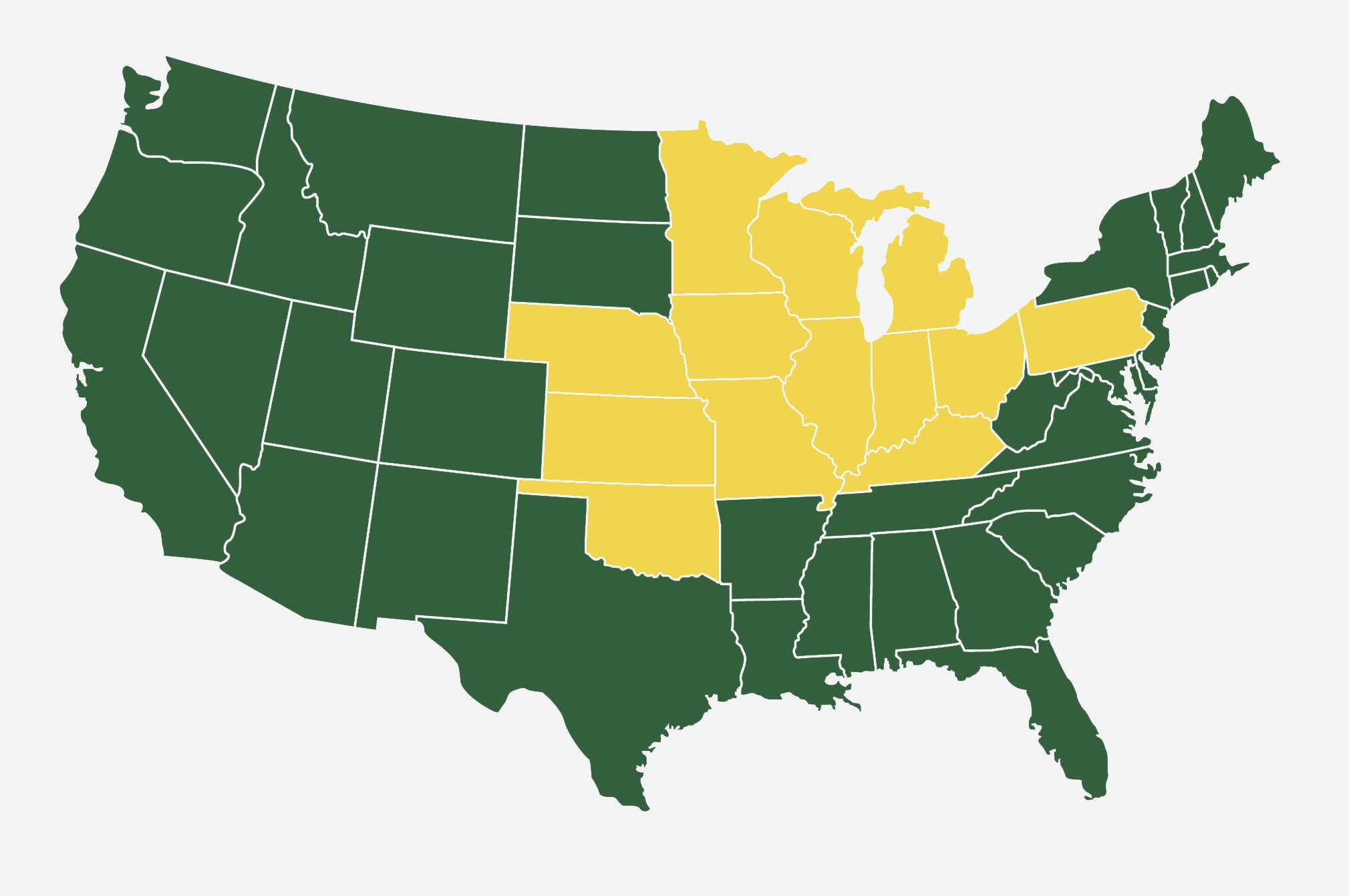 Us Map Midwest Highlighted